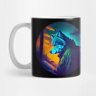 Wolf hunter in the forest Mug